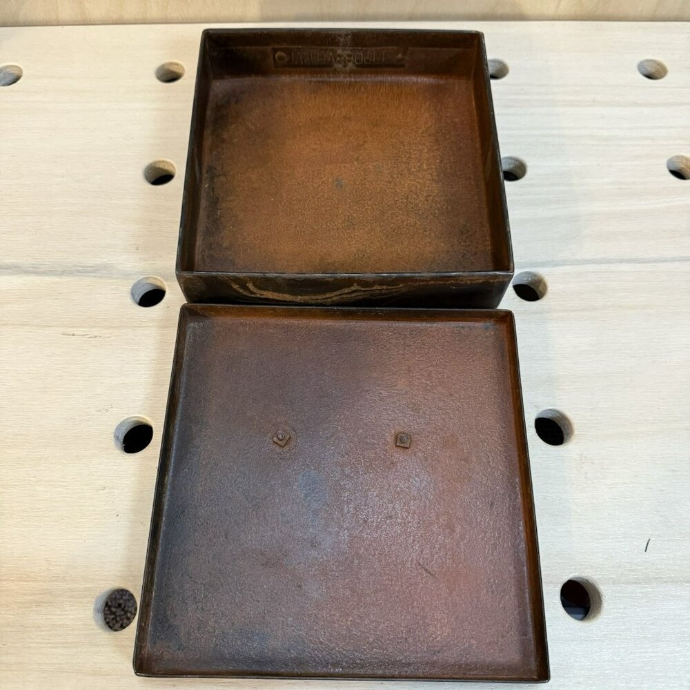 RARE Jan Barboglio Cast Iron Crested Crown 6.5” Square Box Retired Brutalist - Picture 8 of 16